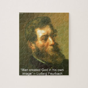 Ludwig Feurbach & Man Created God Quote Jigsaw Puzzle