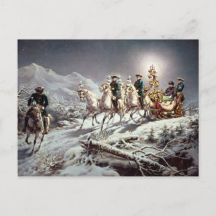 Ludwig II  of Bavaria Sleighing at Night Postcard