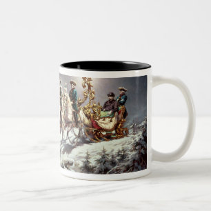 Ludwig II of Bavaria Sleighing at Night Two-Tone Coffee Mug