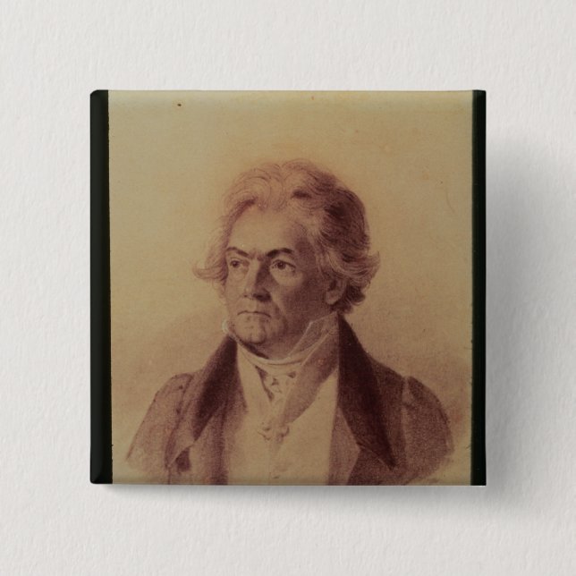 Ludwig van Beethoven , 1824 2 Inch Square Button (Front)
