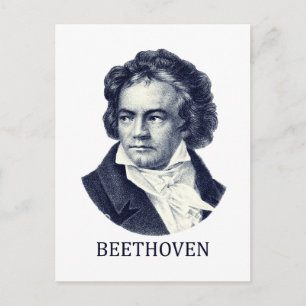 Ludwig van Beethoven, blue Postcard