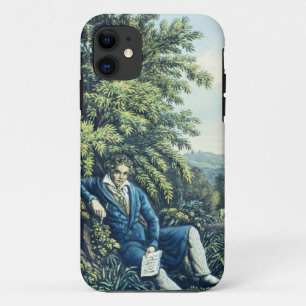 Ludwig van Beethoven by a River (coloured engravin iPhone 11 Case