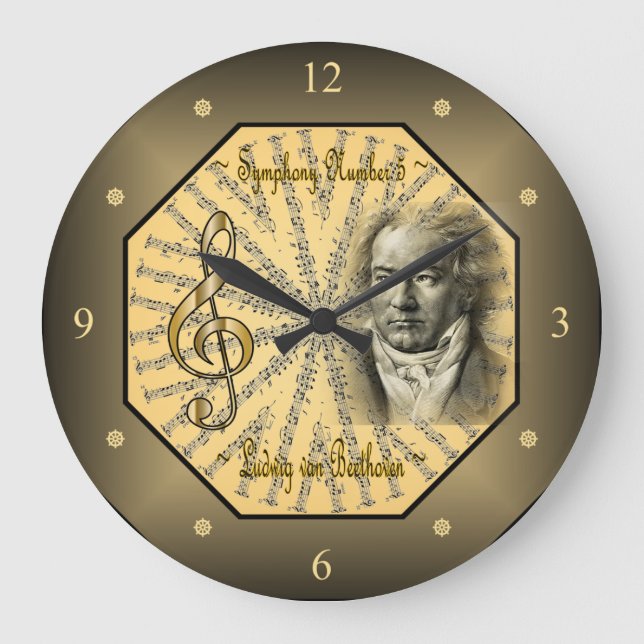 Ludwig van Beethoven ~ German Composer ~ Pianist ~ Large Clock (Front)