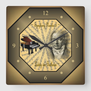 Ludwig van Beethoven ~ German Composer ~ Pianist ~ Square Wall Clock