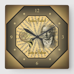Ludwig van Beethoven ~ German Composer ~ Pianist ~ Square Wall Clock