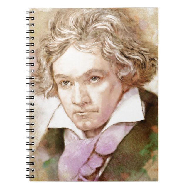Ludwig van Beethoven im Aquarell Stil Notebook (Front)