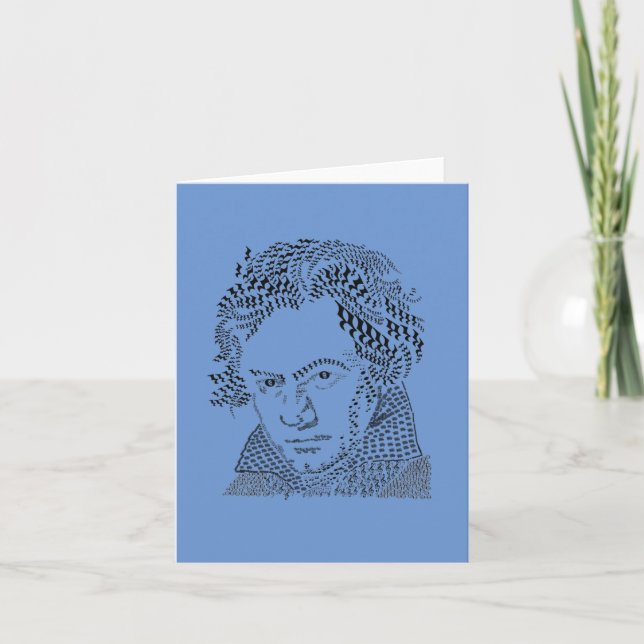 Ludwig van Beethoven, music notes, music symbols Note Card (Front)