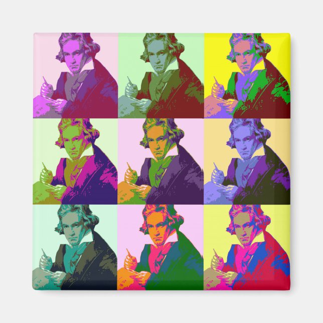 Ludwig Van Beethoven Pop Art Magnet (Front)