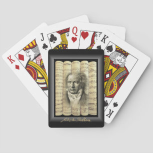Ludwig van Beethoven~Rolled Classical Sheet Music~ Playing Cards