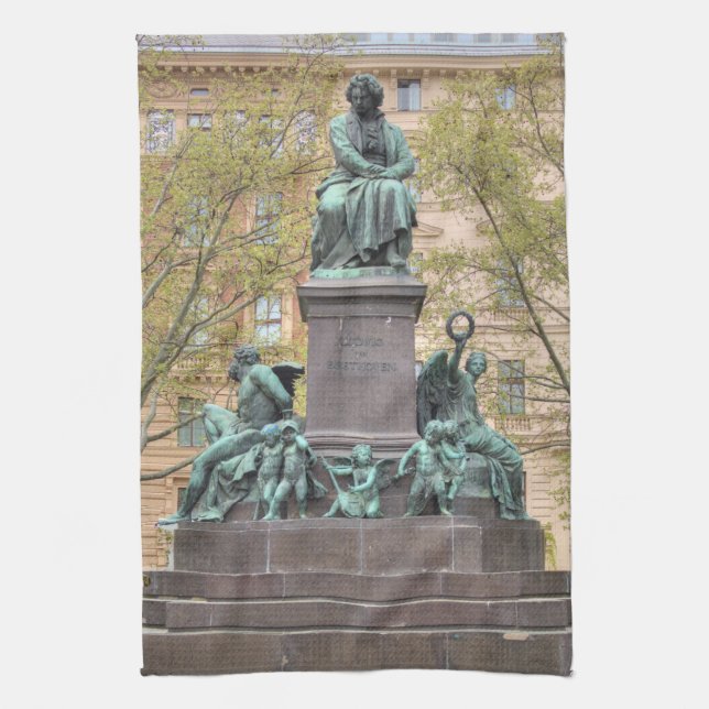 Ludwig Van Beethoven Statue Kitchen Towel (Vertical)