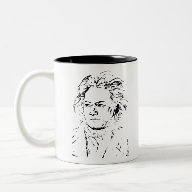 Ludwig van Beethoven Two-Tone Coffee Mug (Left)
