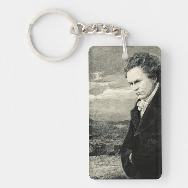 Ludwig Van Beethoven Vintage Portrait Keychain (Front)