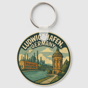 Ludwigshafen Germany City Art Keychain
