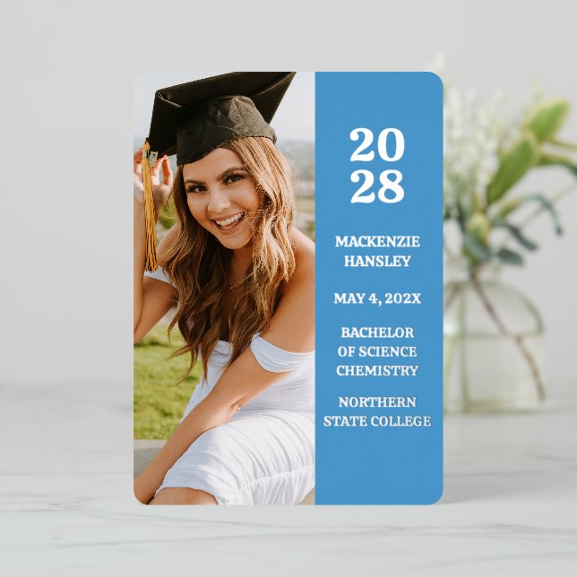 lue Foil Class of 2026 Graduation Announcement (Standing Front)