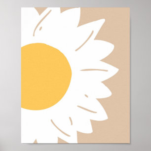 Lueur de Tournesol – Art mural floral minimaliste