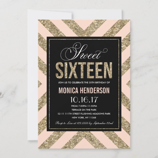 Lueur Glamour | Invitation pour une fête de Sweet  (Devant)