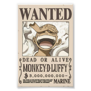 Luffy Wanted Anime Poster