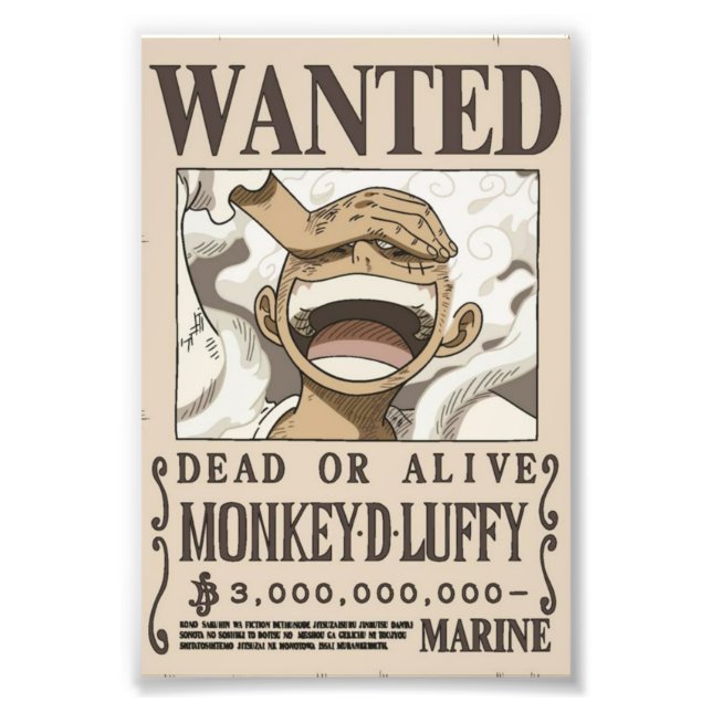 Luffy Wanted Anime Poster (Devant)