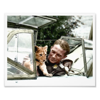 Luftwaffe Ace Franz von Werra and Simba Photo Print