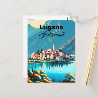 Lugano Suisse Carte Postale Art, Lugano Suisse