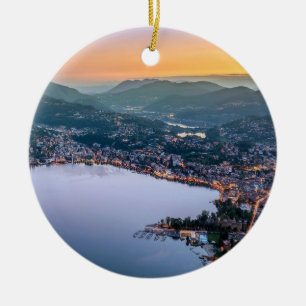 Lugano Switzerland Ceramic Ornament