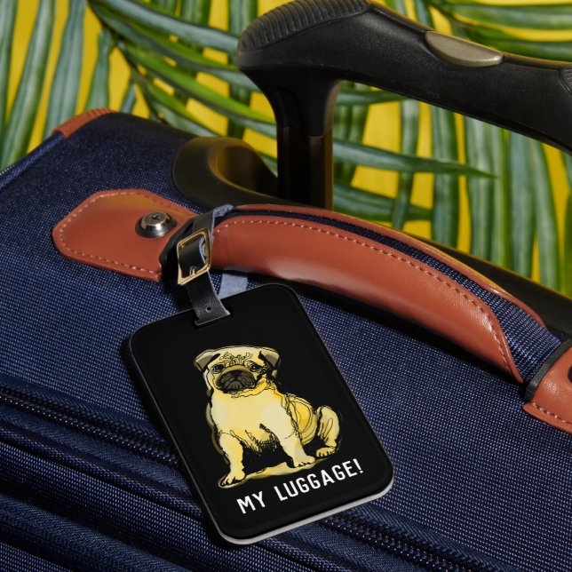 Luggage for pug owners luggage tag (Front Insitu 1)
