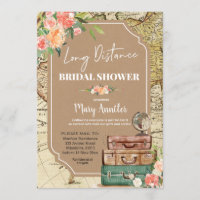 Luggage Long Distance Bridal Shower Invitation