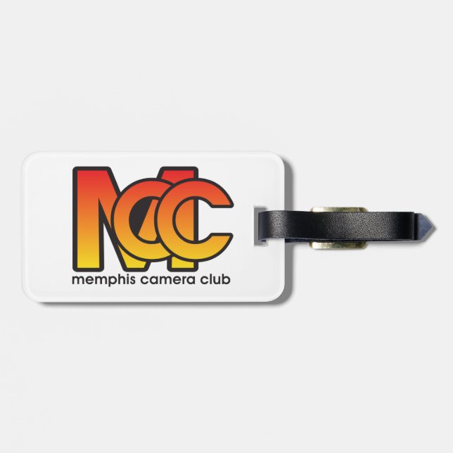 Luggage Modern Logo Tag w/ leather strap (Back Horizontal)