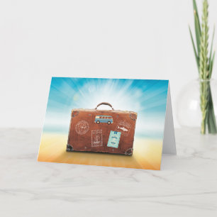 Luggage...packed and ready to go, card