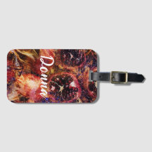 Luggage personalized tag with pomegranates