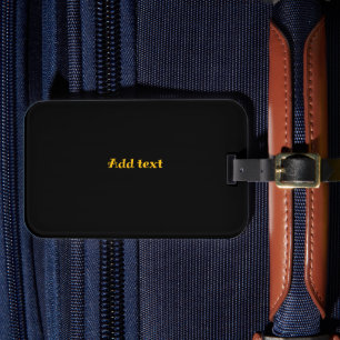 Luggage Tag, black with gold text, Luggage Tag