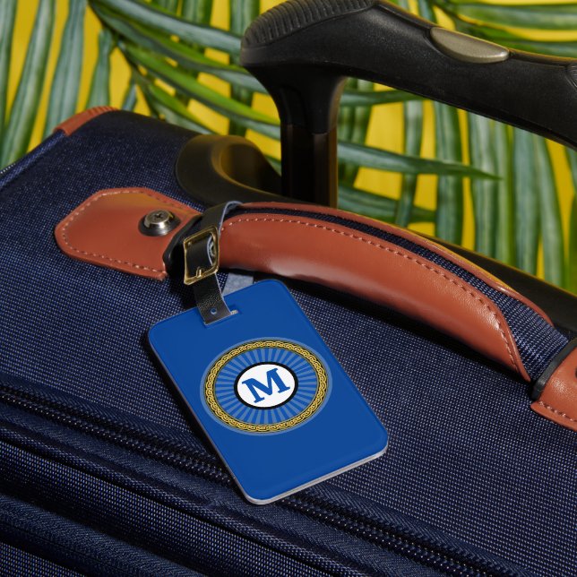 Luggage Tag  Blue - Personalized - Add Initial (Front Insitu 1)