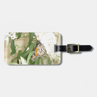 Luggage Tag Butterfly white flowers