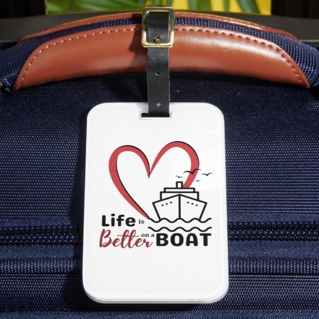 Luggage Tag Cruise Vacation Live Better On A Boat (Front Insitu 2)