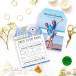 Luggage Tag Destination Wedding Save the Date<br><div class="desc">Embark on the journey of a lifetime with our Mylini Design Custom Destination Wedding Luggage Tag Save the Dates. Exquisitely handcrafted with love, these unique keepsakes are more than just an invitation; they are a statement piece that sets the tone for your special day. Personalize them with your details and...</div>
