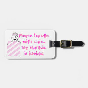 Luggage Tag; Diaper Bag Tag: Handle with Care Luggage Tag