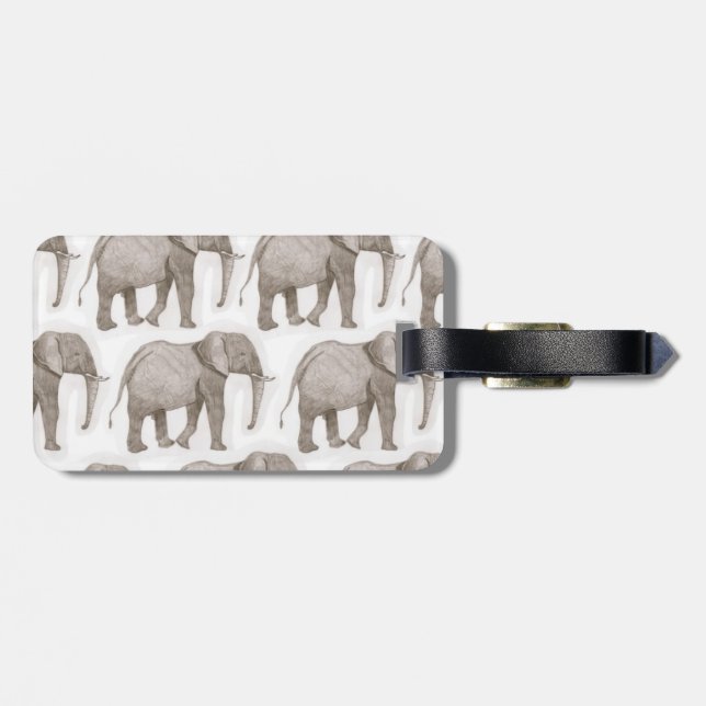 luggage tag, elephant tag (Back Horizontal)