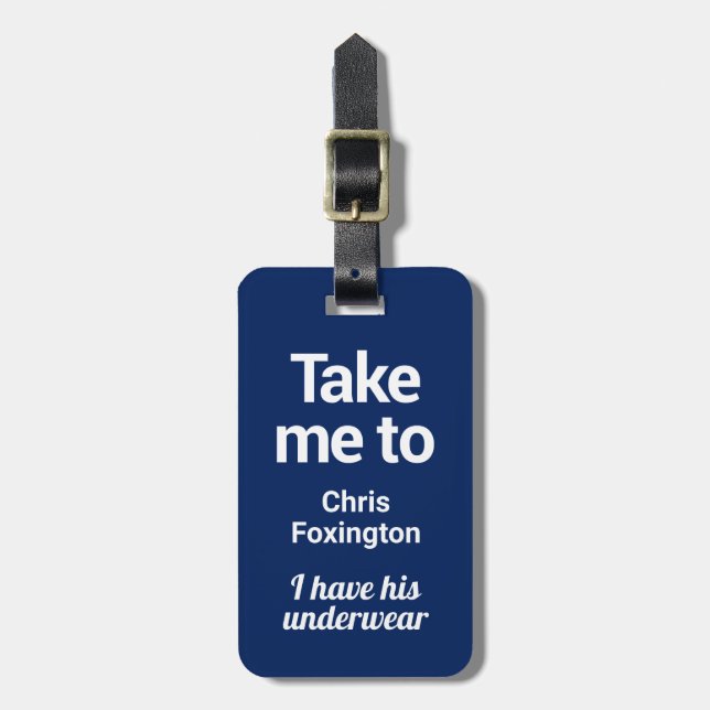 Luggage Tag | Funny Custom | Blue (Front Vertical)