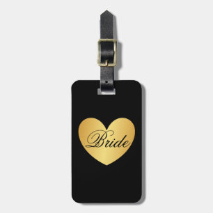 Luggage Tag   Golden Heart Bride