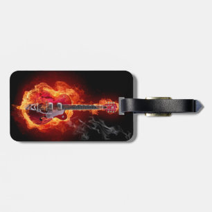 luggage tag, guitar, rock and roll, hell tag