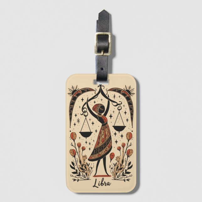 Luggage Tag Libra Celestial Zodiac Art (Front Vertical)