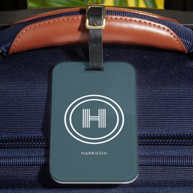 Luggage Tag | Modern Simple Monogrammed (Front Insitu 2)
