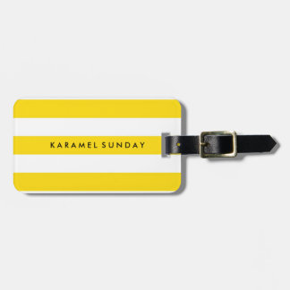 Luggage Tag - Nautical Stripes Yellow