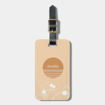 Luggage tag - 'Peach Horizons', Personalised