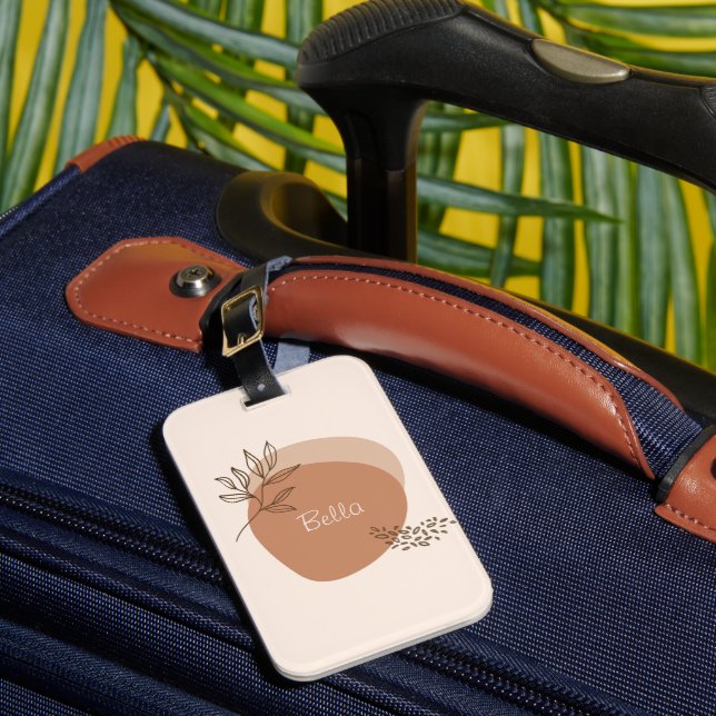 Luggage Tag, Personalized monogram 'Clay drizzle'' Luggage Tag (Front Insitu 1)