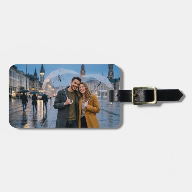 Luggage Tag Personalized Photo Collage Custom id  (Front Horizontal)
