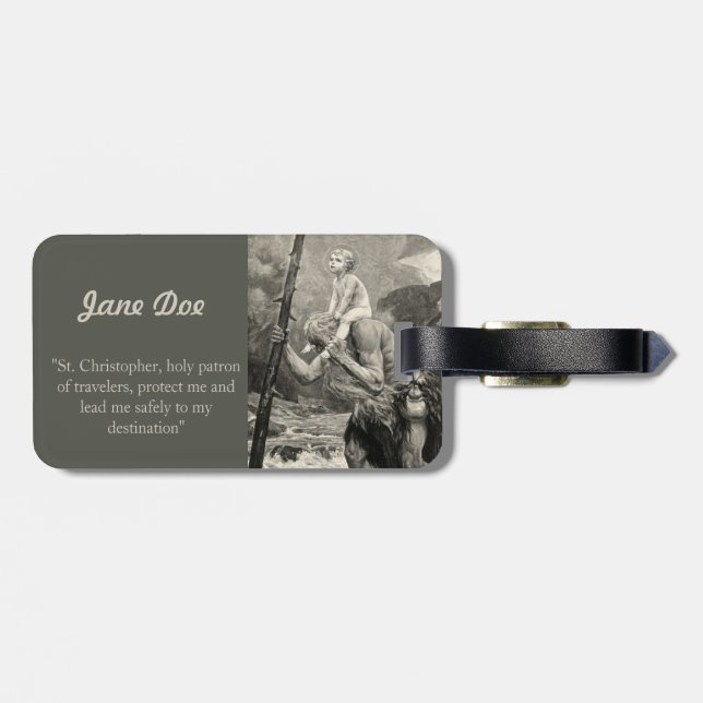 Luggage Tag St. Christopher Traveller Jesus Prayer (Back Horizontal)