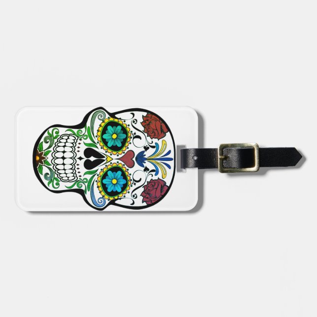 Luggage Tag Sugar Skull (Front Horizontal)