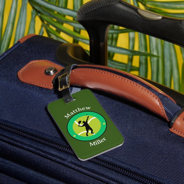 Luggage Tag - Tennis Player - Personalized (Front Insitu 1)