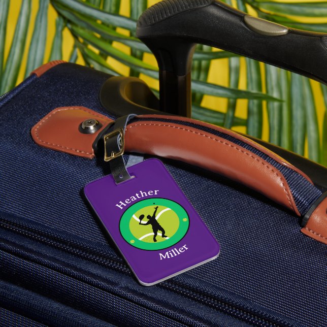 Luggage Tag - Tennis Player - Personalized (Front Insitu 1)